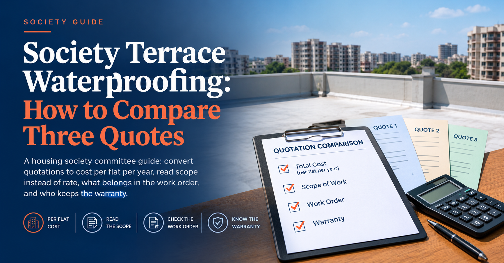Society Terrace Waterproofing: How to Compare Three Quotes